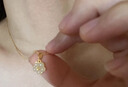 老廟黃金吊墜足金女款掛墜金鑲玉桃花項(xiàng)鏈送女友老婆七夕情人節(jié)禮物 金鑲玉桃花吊墜 曬單實(shí)拍圖