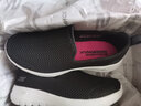 斯凱奇（Skechers）女鞋秋季透氣一腳蹬健步鞋子軟底減震休閑運動(dòng)網(wǎng)面鞋15600 黑色/白色/BKW 35 曬單實(shí)拍圖