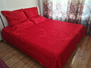 LEELAND禮瀾家紡 婚慶高精密刺繡100支全棉床上用品四件套大紅結婚套件 傾城之戀 六件套 1.5-1.8米床適用/200*230cm被套 曬單實(shí)拍圖