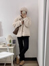 DGOV商場(chǎng)店剪標(biāo)日韓百搭兩面穿羽絨棉服女春秋季短款羊羔絨棉衣外套女 卡其色zt M 【105-120斤】 曬單實(shí)拍圖