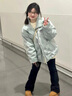 棉致立領(lǐng)加厚棉服女2023新款羽棉襖絨服棉衣秋冬季外套女面包服不跑棉 淺綠色【550高品質(zhì)】 M 95-110斤 曬單實(shí)拍圖