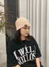 肯默（KENMO）堆堆帽男夏天透氣帽子女夏季戶外防曬遮陽毛線帽包頭休閑帽薄款 黑色 均碼54-60cm 曬單實(shí)拍圖