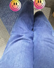 迪賽尼斯（DESIGNICE）加厚直筒褲冬季新款簡(jiǎn)約顯瘦遮胯百搭水洗牛仔褲女 牛仔藍 XL 曬單實(shí)拍圖