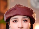 馨蘭芙曼香云紗女帽香云紗帽子重磅高檔ins洋氣遮白發(fā)女士貝雷帽 酒紅色 M(56-58cm) 曬單實拍圖