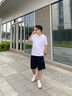 TOMMY HILFIGER【休閑運動(dòng)】夏季男裝簡(jiǎn)約百搭刺繡抽繩合身純色短褲78JA313 藏青色FAP L 曬單實(shí)拍圖