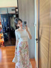 雅格羅伊重磅真絲半身裙桑蠶絲半截裙印花女夏季2024新款中長(cháng)款高腰裙 花色 L 曬單實(shí)拍圖