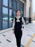 俞兆林（YUZHAOLIN）中老年人女裝春秋外套60歲70奶奶毛呢媽媽冬裝長袖老太太加絨衣服 FFT888003 藍樹葉-單件上衣【春秋款】 3XL (建議102-135斤) 曬單實拍圖