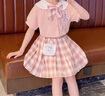 【JK裙】女大童2025夏季玲娜貝兒套裝學(xué)院風(fēng)兩件套女孩朱迪星黛露 粉色 170 曬單實(shí)拍圖