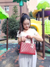 BEBIPRO+母親節送媽媽生日禮物包包女包結婚新娘紅色40歲50婚包女士手提包 9106菱格紅色包【精美禮盒裝】 曬單實(shí)拍圖