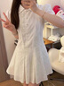 素織錦學(xué)院風(fēng)白色連衣裙純欲2025新款春夏女裝裙子女仙氣小個(gè)子辣妹套裝 學(xué)院風(fēng)連衣裙+打底褲【白色】 L 曬單實(shí)拍圖