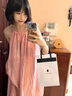 素織錦【清倉】海邊沙灘裙掛脖連衣裙女吊帶裙春夏度假風(fēng)裙子長(cháng)裙 粉色無(wú)袖吊帶長(cháng)裙 L 曬單實(shí)拍圖