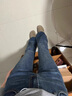 妙奕嘉復(fù)古高腰微喇牛仔褲女士褲子女褲喇叭褲小個(gè)子黑色春秋季新款長(zhǎng)褲 美式復(fù)古藍(lán)微喇褲 M 【27碼】建議根據(jù)腰圍拍 曬單實(shí)拍圖