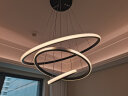 TCL照明客厅吊灯现代简约灯具创意个性卧室餐厅吊线可调节中山灯饰 三环黑-Φ20+40+60cm-60瓦三色 实拍图