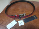 菲拉格慕（Ferragamo） 皮帶女式牛皮正反兩用金頭板扣腰帶2.5cm寬可裁剪七夕 金頭23A565 0674556紅/黑色 100 曬單實(shí)拍圖