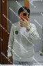 LACOSTE【王一博同款】法國鱷魚(yú)情侶款條紋針織圓領(lǐng)套頭毛衣|AH7653 ITY/黑白拼色 M 3 170 曬單實(shí)拍圖
