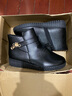 啄木鳥(niǎo)軟皮媽媽棉鞋女冬季加絨平底短靴軟底防滑中老年人女士皮鞋棉靴 黑色[厚 絨] 38 曬單實(shí)拍圖