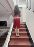 金柏尼小個子喜婆婆禮服裝婚宴2025最新款高貴年輕媽媽婚宴禮服國慶穿 酒紅色圓領(lǐng)7分袖 2XL 曬單實拍圖