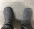 内泊（NEIBO）乳胶棉拖鞋男冬季天大码女士室内家居鞋防滑防臭橡胶软底羊毛灰38 实拍图