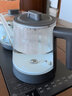 康樂(lè )全自動(dòng)上水電熱水壺涌泉式玻璃煮茶爐臺嵌兩用一體機電茶壺泡茶茶具三合一電茶爐200*370茶臺燒水 1L （單邊上水）T18小氣泡消毒款灰色 曬單實(shí)拍圖