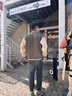 羅蒙潮流撞色棒球服男運(yùn)動(dòng)春秋大碼上衣男士加大加厚夾克棉衣外套 綠色 XL 曬單實(shí)拍圖