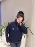 lagogo學院風polo領美式衛(wèi)衣女拉谷谷2025年春季新款甜酷休閑上衣 藏青色 M 曬單實拍圖