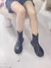 百麗踏短筒靴子女2025年春秋新款單靴馬丁靴松糕厚底瘦瘦切爾西短靴 黑色 36 曬單實(shí)拍圖