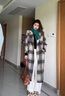 皮爾卡丹（pierre cardin）格子雙面羊毛呢子大衣女中長(cháng)款2023秋冬新款感小個(gè)子毛呢外套 灰色格子 M (115-125斤) 曬單實(shí)拍圖