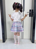 班尼路女童夏裝套裝兒童裙子夏季短裙2025新款JK百褶裙公主裙純棉短袖 紫B夢(mèng)幻小兔X+紫B圓圈貓咪紫QS 140 【推薦體重56-68斤】 曬單實(shí)拍圖