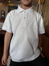 羅蒙男童短袖polo衫校園服飾春夏新款T恤女童班服 白色短袖POLO衫 150 曬單實拍圖