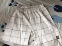 棉棉柔寶寶短褲男童褲子兒童夏季薄款嬰兒五分褲幼兒純棉女小童夏天外穿 淺灰大格子 110cm 曬單實(shí)拍圖