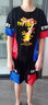 皮爾卡丹（pierre cardin）童裝男孩穿的4-14歲兒童裝夏裝2025新款短袖套裝衣服6中大童街舞 黑色(上衣+褲子) 180 建議身高1.7米左右120-140 曬單實(shí)拍圖