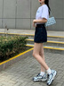 雪妃藍琪連衣裙夏季2025新款女裝時尚寬松氣質(zhì)高腰A字牛仔短裙套裝小個子 白色上衣+牛仔裙子 S 曬單實拍圖
