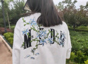 迪伽達藤蔓花卉刺繡t恤男士新款夏季潮流字母貼布美式高街復古情侶半袖 RHGYL-CX8013白色（刺繡） 2XL 曬單實(shí)拍圖