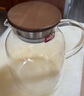 青蘋果（QINGPINGGUO）玻璃泡茶壺茶具套裝家用花茶水壺耐高溫加厚耐熱過濾水壺煮茶壺器 圓趣泡茶壺1500ml【胡桃木蓋】 曬單實(shí)拍圖