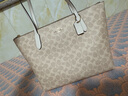 蔻馳（COACH）【官方授權(quán)店】奢侈品女包ZIP30系列托特包單肩手提包送女友禮物 新款CBT20IMXDM淺卡其 曬單實拍圖