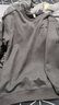 羅蒙（ROMON）衛衣軟糯舒適仿麂皮男秋冬季重磅大碼加肥長(cháng)袖加絨上衣外套男裝 灰色 3XL 適合180-200斤 曬單實(shí)拍圖