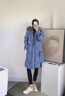 佰藍嬌羽絨棉服女中長款2024冬季女裝新款高端時尚韓版加厚棉衣棉襖外套 藍色 S （建議90-105斤） 曬單實拍圖