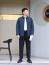 弗朗西保羅（FULANLE PAULO）高端棉衣羊毛填充加厚棉服爸爸秋冬休閑外套中年商務(wù)男士翻領(lǐng)棉襖 藍色 170/M 曬單實(shí)拍圖