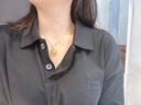 老廟黃金吊墜足金平安鎖福鎖掛墜項(xiàng)鏈長命鎖送女友送老婆生日禮物 鏈子可選#多種編織繩#勿拍 曬單實(shí)拍圖