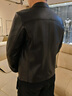 雪豹真皮皮衣男頭層鹿皮商務(wù)體制內翻領(lǐng)行政夾克外套（羽絨內膽） 黑色-B版 2XL / 52(180/100A) 曬單實(shí)拍圖