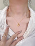 中國黃金（CHINA GOLD）龍馬精神黃金項鏈女足金生肖吊墜生日禮物送女友老婆結婚紀念實(shí)用足金和田玉吊墜 贈銀鏈 曬單實(shí)拍圖