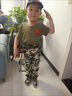G.duck小黃鴨兒童迷彩套裝新款小學(xué)生短袖軍訓夏裝短裙長(cháng)褲幼兒演出 883迷彩褲子+戰狼T恤 +帽子腰帶 100 cm 曬單實(shí)拍圖