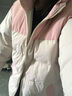 冬季保暖棉服美式休閑棉衣拼色面包服寬松百搭插肩袖加厚棉襖 粉色 88019 M (110-130斤） 曬單實(shí)拍圖
