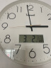 天王星（Telesonic）挂钟客厅万年历钟表3D立体创意双日历温度时钟简约石英钟薄边挂表 纯洁白30CM日历款 实拍图