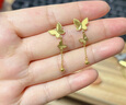 周大福流蘇蝴蝶耳墜 足金黃金耳釘女耳飾婚嫁禮物(工費:320計價)EOF1210 足金 約3.30g 曬單實拍圖