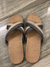 夏天草鞋天然藤草手工編織亞麻拖鞋竹編麻藤涼托鞋男拖鞋女涼托鞋脫鞋扡扦鞋 深灰色 男款44-45 曬單實(shí)拍圖