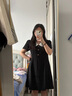 clotho Rennie品牌女裝法式連衣裙女2025年夏季新品氣質(zhì)名媛遮肉顯瘦減齡小黑裙 黑色 M 曬單實拍圖