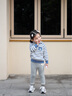 幼歌（YOUGE）嬰幼兒阿克蘇全棉好毛衣系列撞色條紋連帽動(dòng)物保暖毛衣 牛仔藍 90 cm 曬單實(shí)拍圖