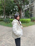 香影（xiangying）小個子短款羽絨服女2024冬裝新款白鴨絨時尚休閑連帽立領(lǐng)外套 米色 S 曬單實拍圖