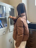 鴨鴨（YAYA）羽絨服女冬季新款休閑時(shí)尚純色百搭輕薄韓版潮流秋冬短款外套 咖色 S （80-110斤） 曬單實(shí)拍圖